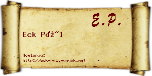 Eck Pál névjegykártya