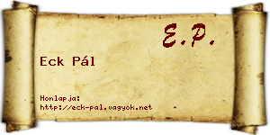 Eck Pál névjegykártya